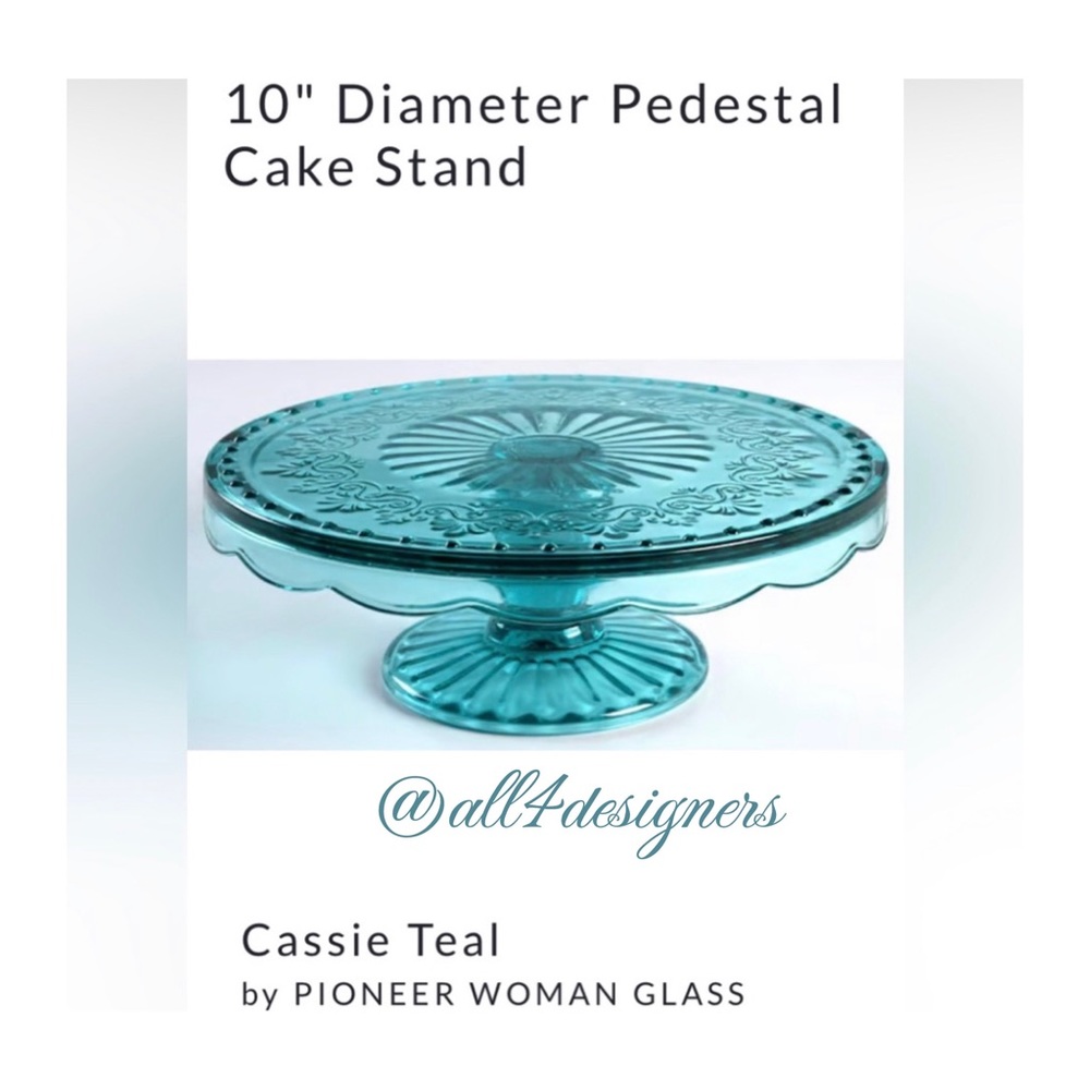 Brand New The Pioneer Woman Cassie Cake Stand, Teal